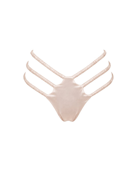 Strappy Silk Thong in Pink Champagne