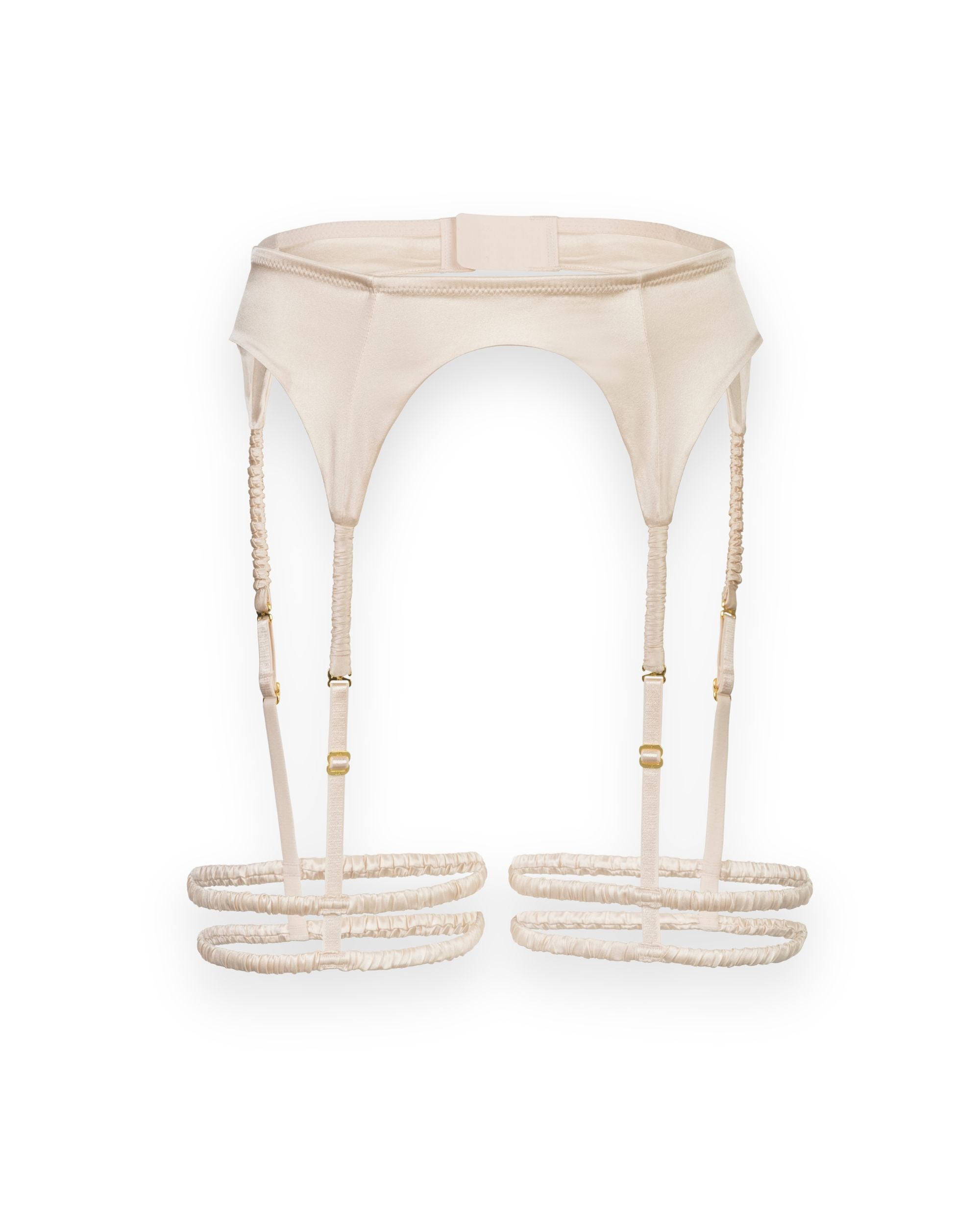Elegant Silk Garter Belt - Adjustable Straps & Gold Accents Elegant Silk Garter Belt - Adjustable Straps & Gold Accents