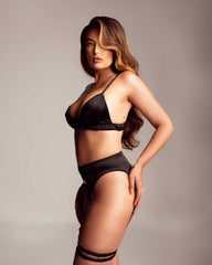 Silk triangle bra - Black Heart Lingerie