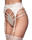 Silk Garter Belt in Pink Champagne, side view