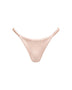 Ruched Silk Thong in Pink Champagne, front view