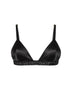 Silk Triangle Bra in Black, front view