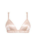Silk Triangle Bra in Pink Champagne, front view