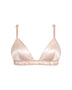 Silk Triangle Bra in Pink Champagne, front view