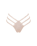 Strappy Silk Thong in Pink Champagne, front view