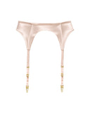 Silk Garter Belt in Pink Champagne, front view