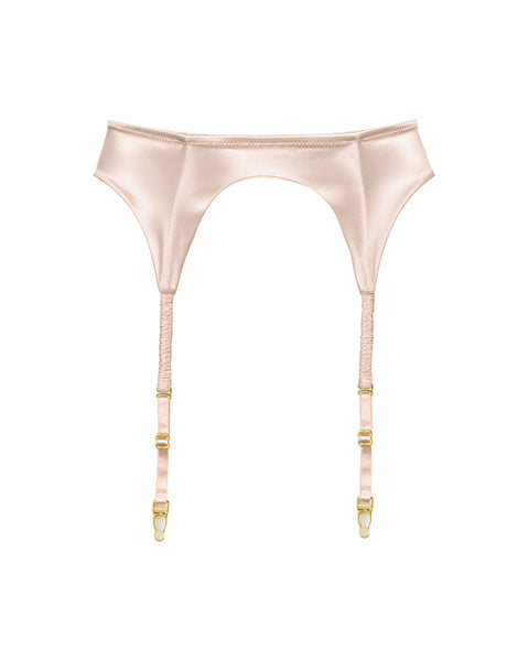 Silk Garter Belt in Pink Champagne