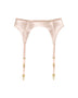 Silk Garter Belt in Pink Champagne, front view
