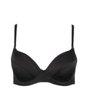 Silk Push-Up Bra in Black, classic strap configuration, front view