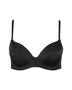 Silk Push-Up Bra in Black, classic strap configuration, front view