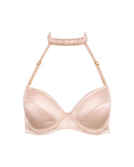 Silk Push-Up Bra in Pink Champagne, front view