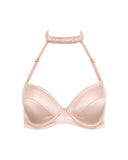 Silk Push-Up Bra in Pink Champagne, front view