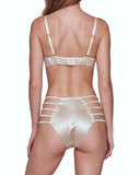 Strappy High-Waist Silk Panty in Pink Champagne, back view