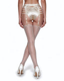 Back-Seamed Stockings in Pink Champagne, back view