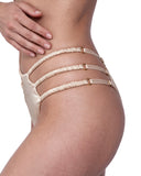 Strappy Silk Thong in Pink Champagne, side view