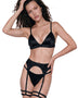 Silk Triangle Bra in Black, front view
