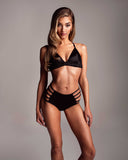 Strappy high-waist silk panty - Black Heart Lingerie